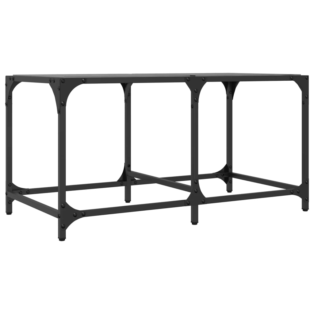 Coffee Table with Black Glass Top 78,5x40x40 cm Steel
