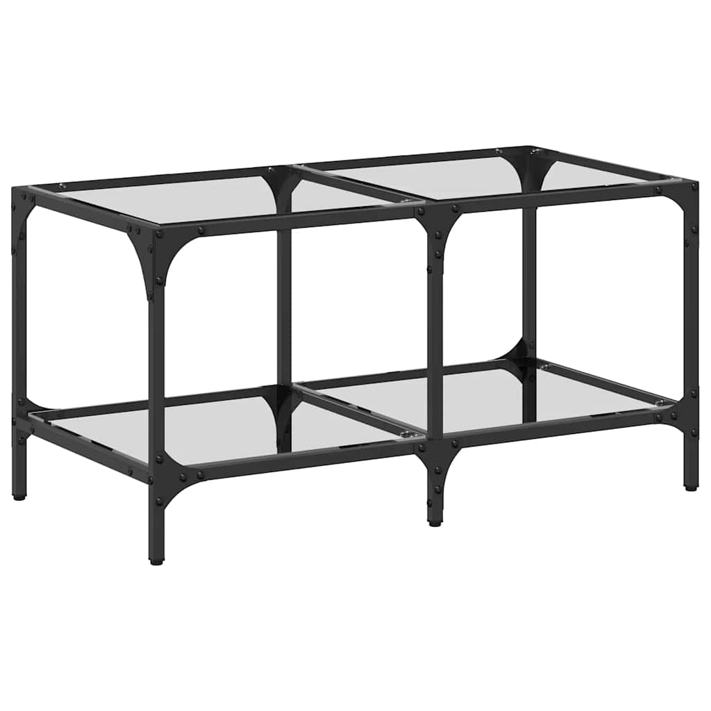 Coffee Table with Transparent Glass Top 78,5x40x40 cm Steel