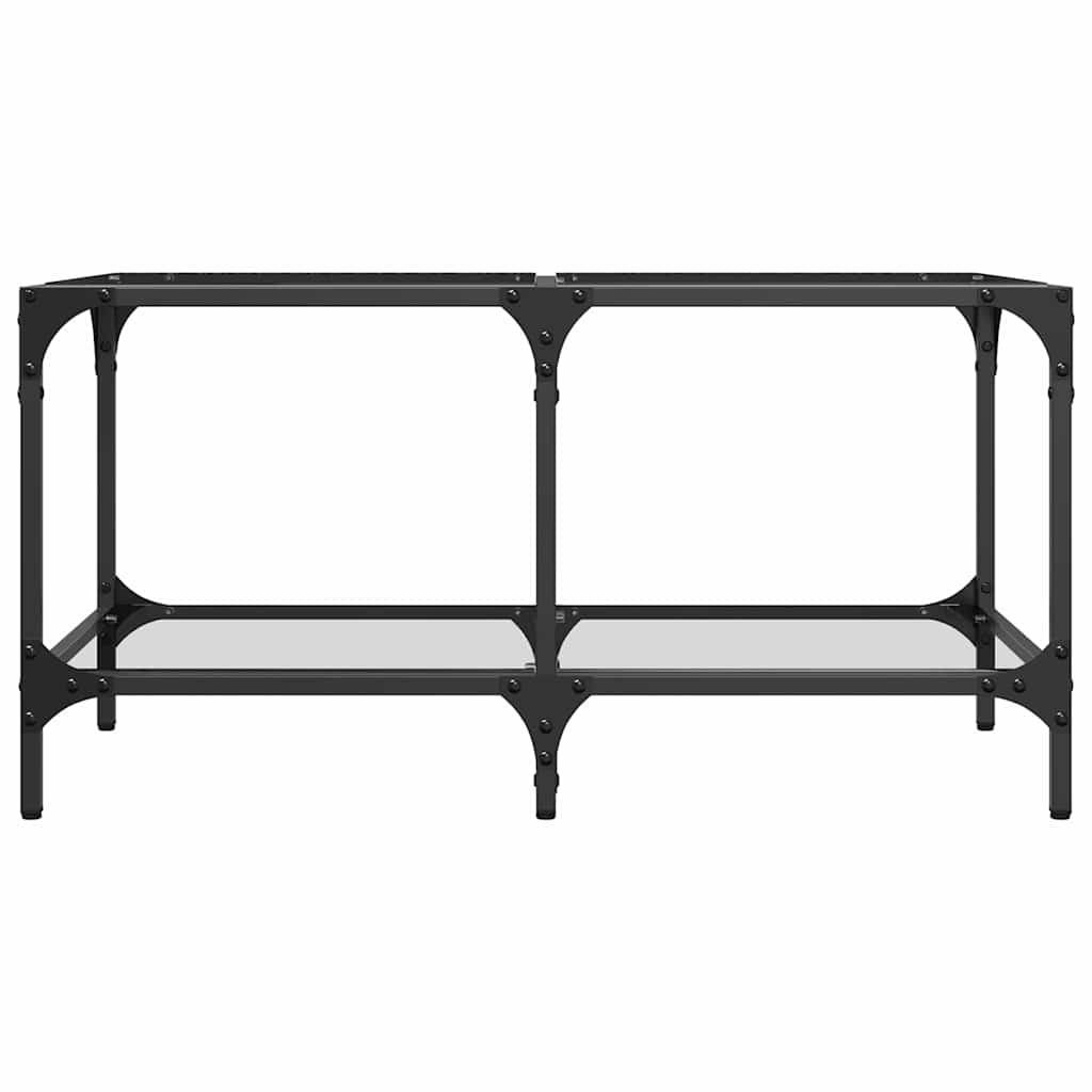 Coffee Table with Transparent Glass Top 78,5x40x40 cm Steel