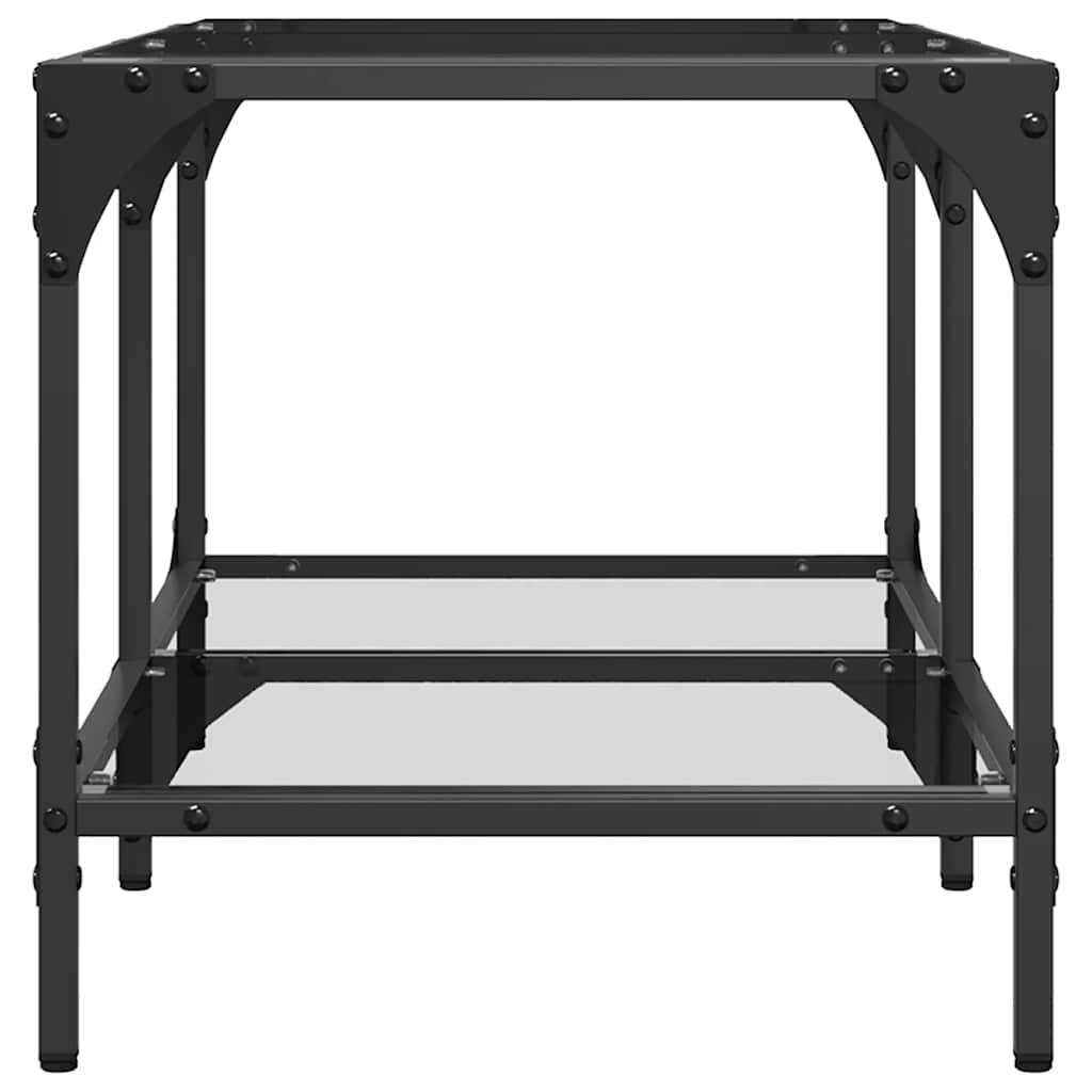 Coffee Table with Transparent Glass Top 78,5x40x40 cm Steel