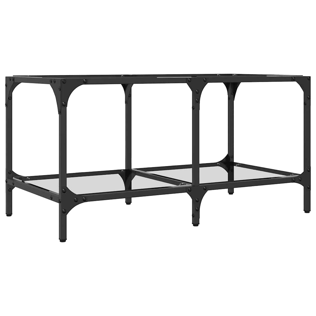 Coffee Table with Transparent Glass Top 78,5x40x40 cm Steel