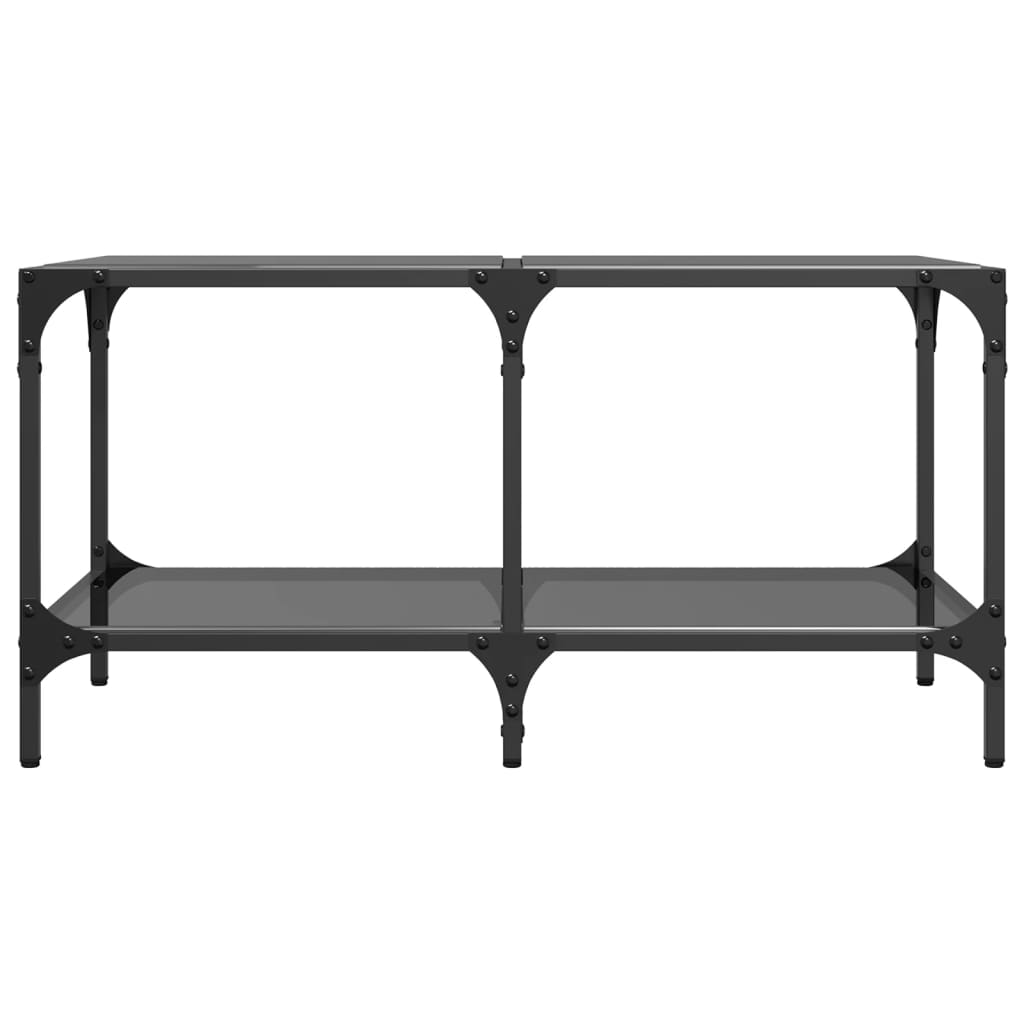 Coffee Table with Black Glass Top 78,5x40x40 cm Steel