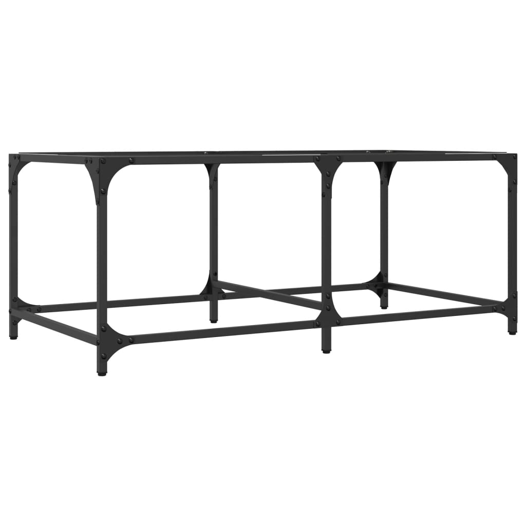 Coffee Table with Transparent Glass Top 98,5x50x40 cm Steel