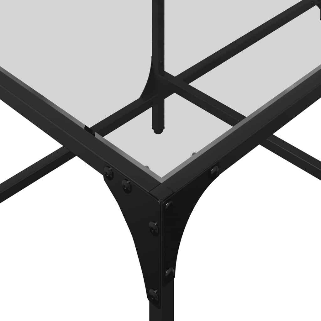 Coffee Table with Transparent Glass Top 98,5x50x40 cm Steel