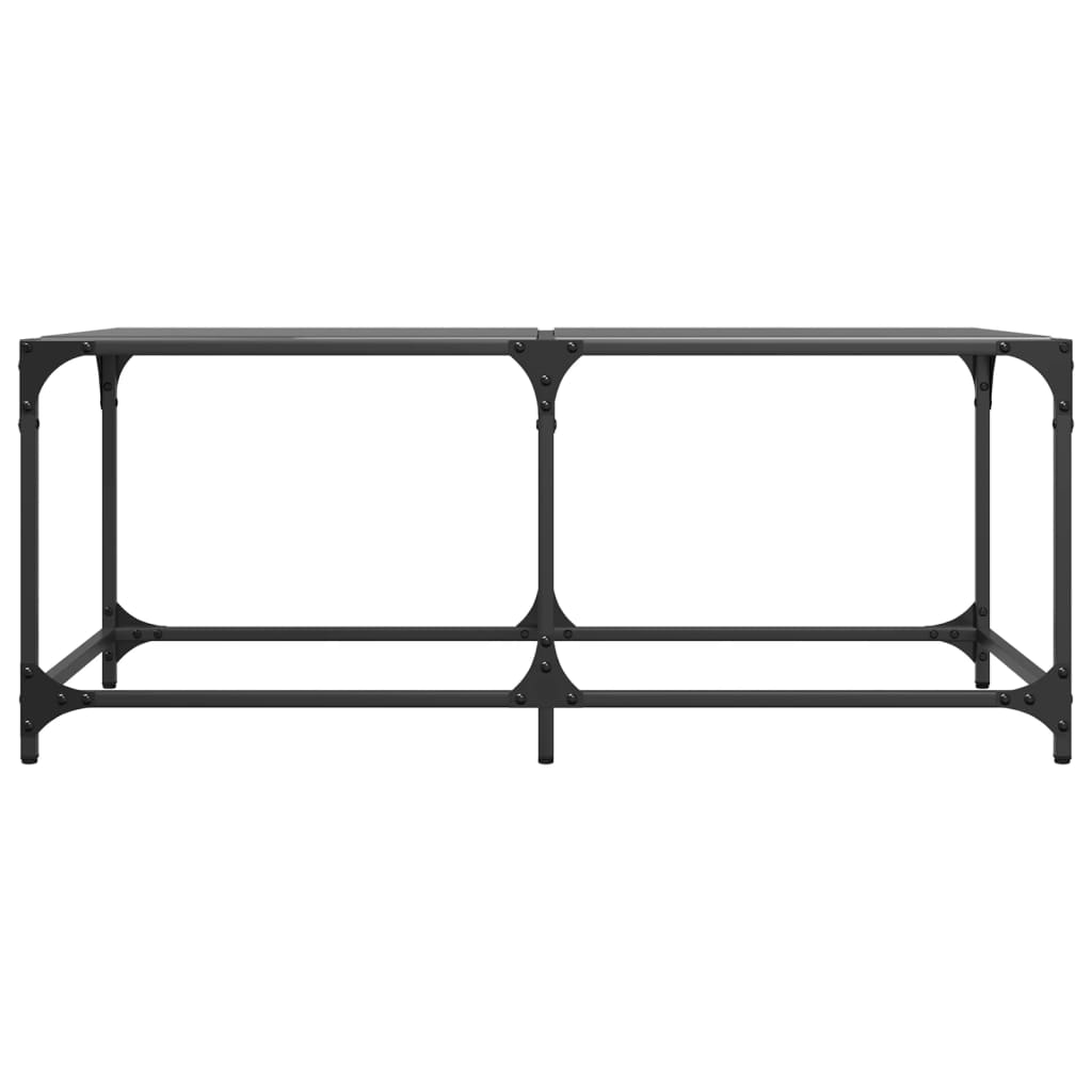Coffee Table with Black Glass Top 98,5x50x40 cm Steel