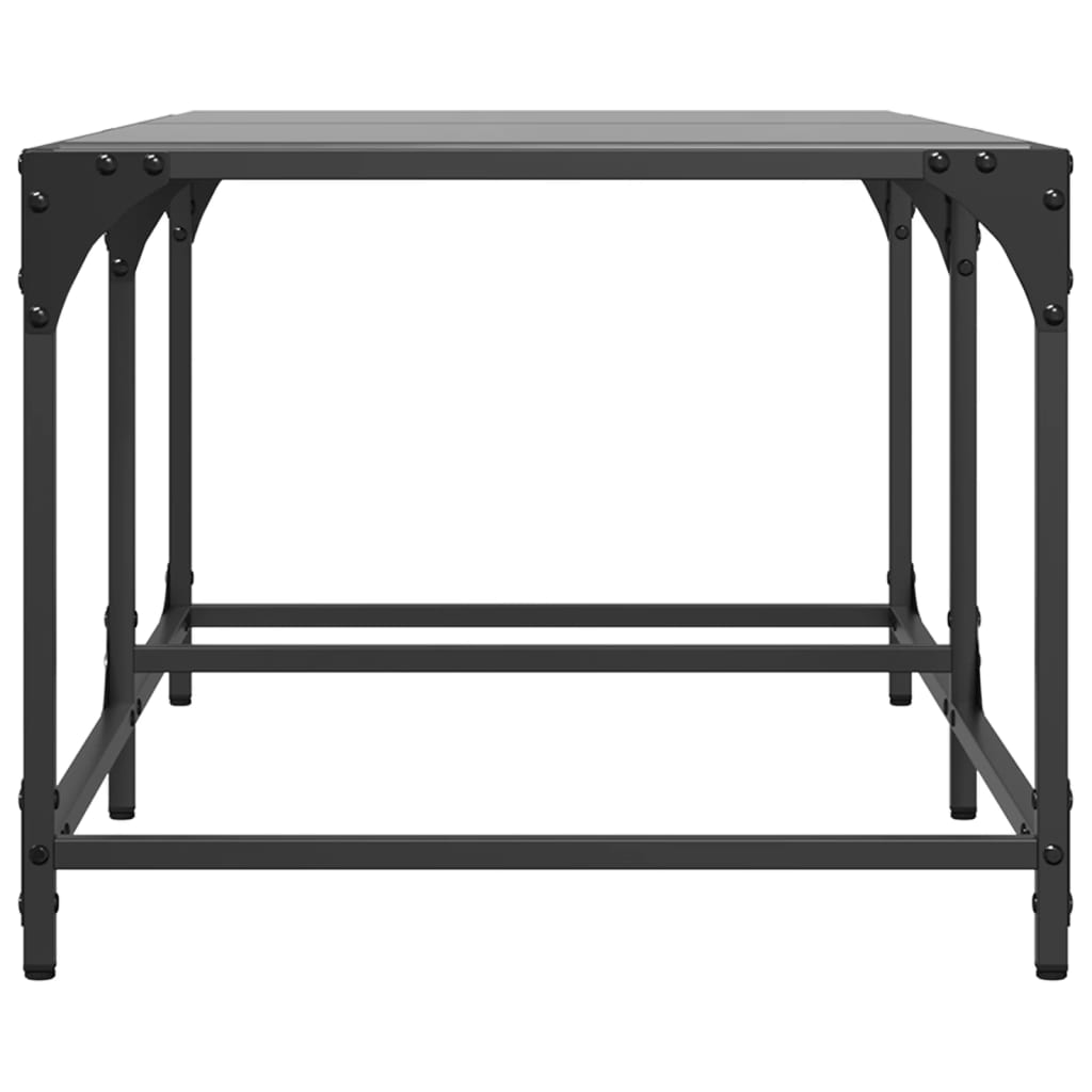 Coffee Table with Black Glass Top 98,5x50x40 cm Steel