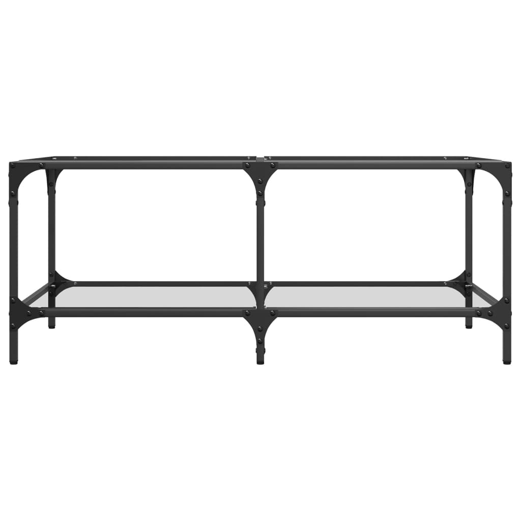 Coffee Table with Transparent Glass Top 98,5x50x40 cm Steel