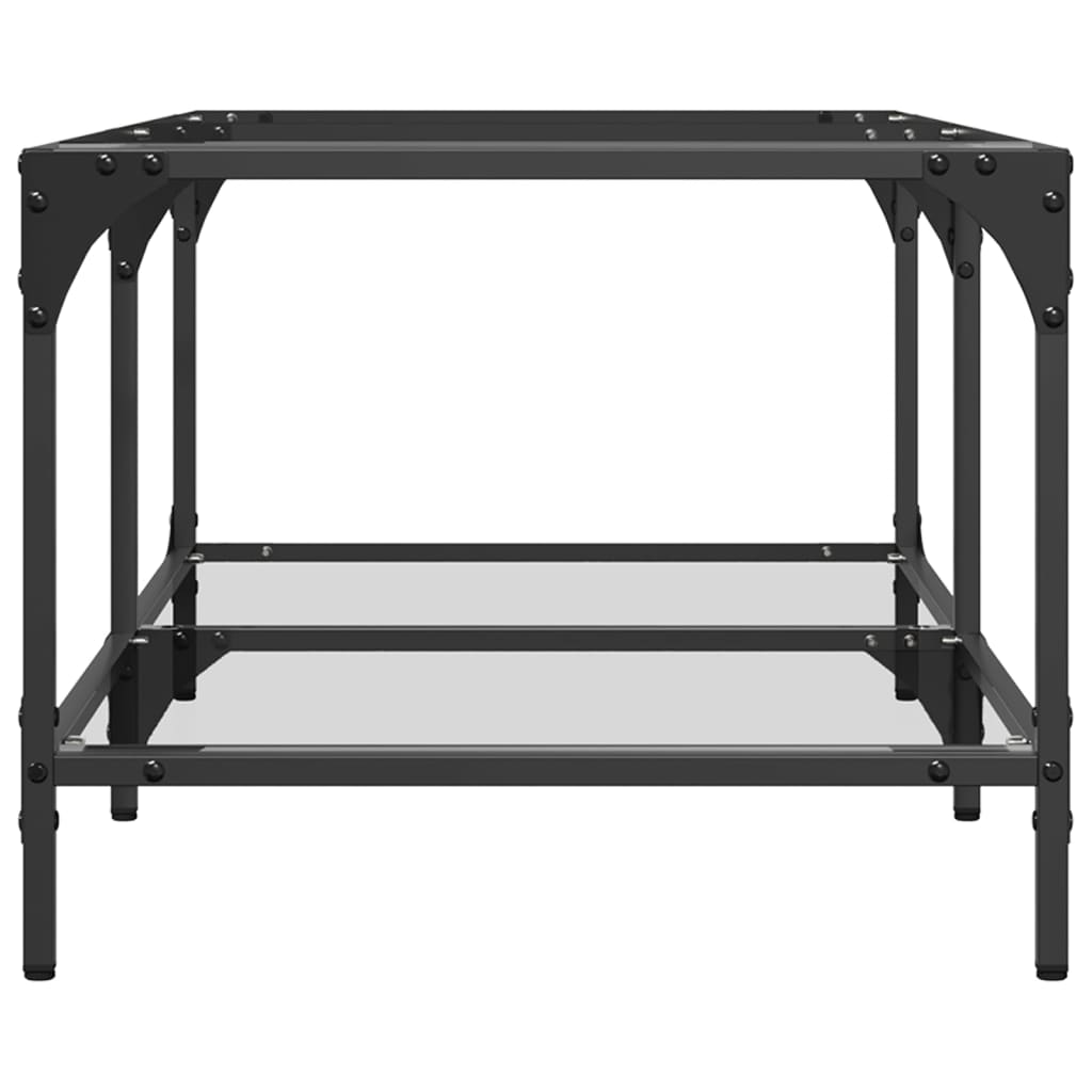 Coffee Table with Transparent Glass Top 98,5x50x40 cm Steel