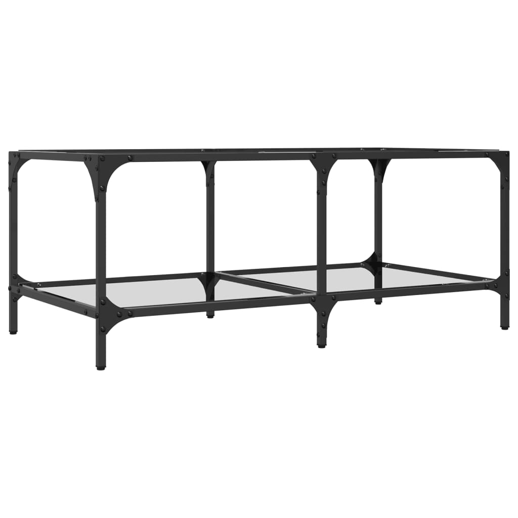 Coffee Table with Transparent Glass Top 98,5x50x40 cm Steel