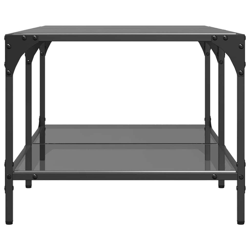 Coffee Table with Black Glass Top 98,5x50x40 cm Steel