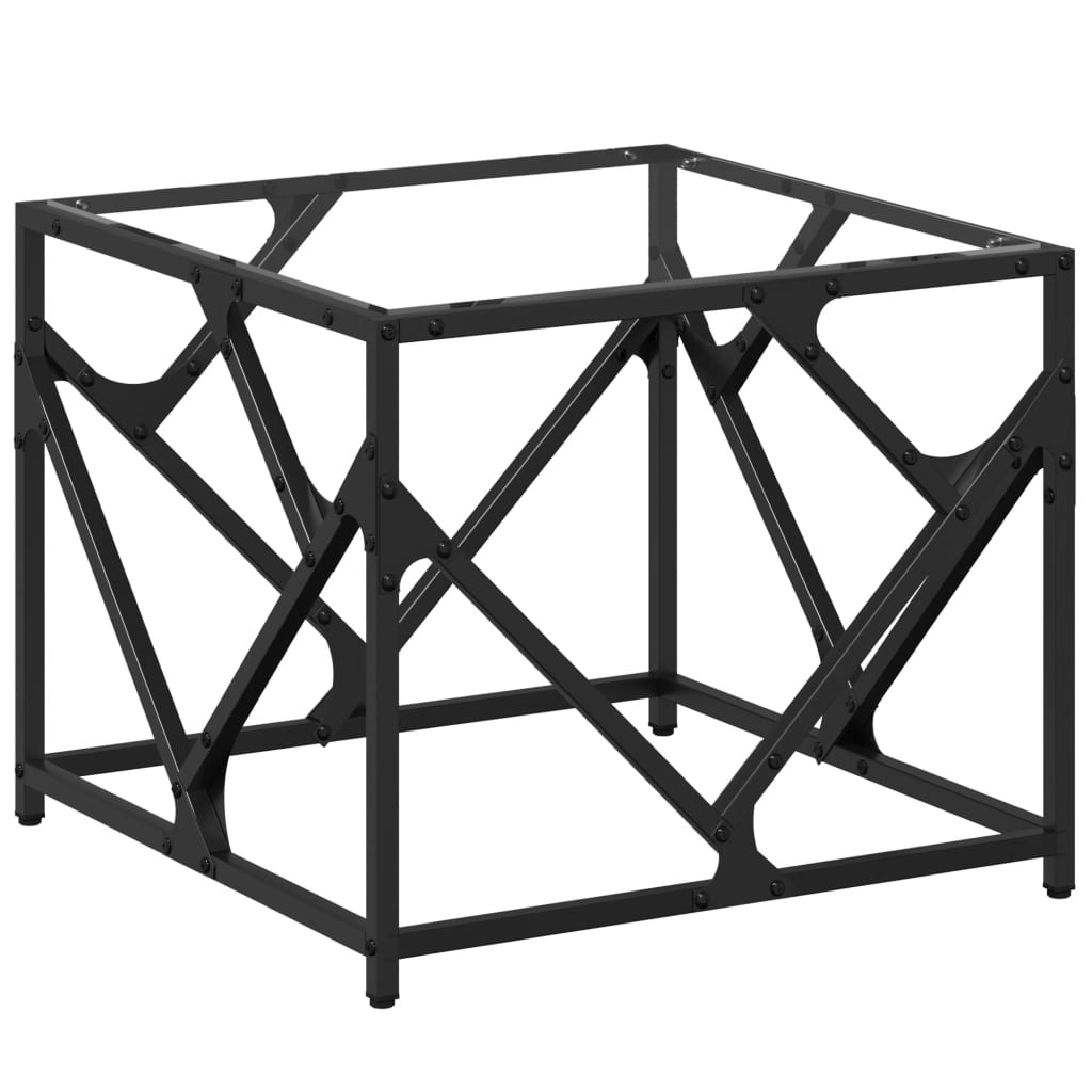 Coffee Table with Transparent Glass Top 50x50x41 cm Steel
