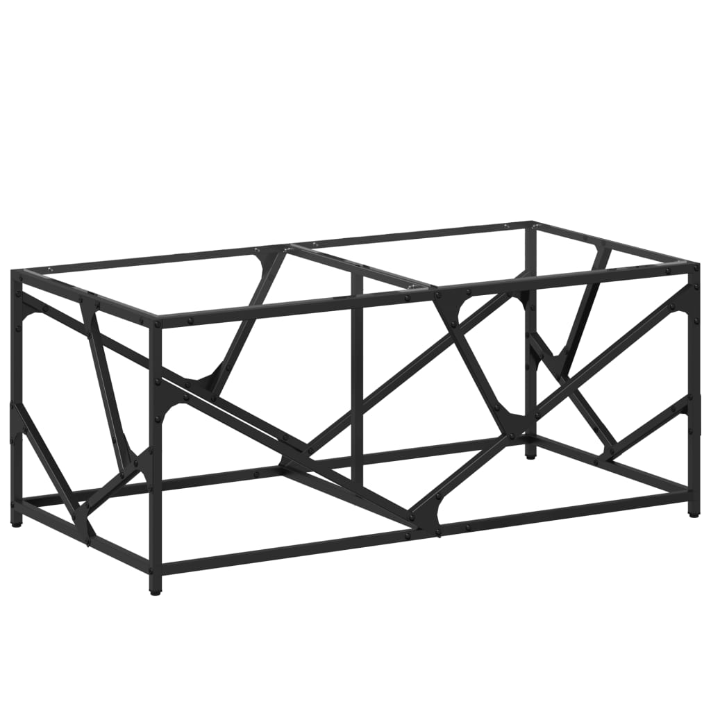 Coffee Table with Transparent Glass Top 98,5x50x41 cm Steel