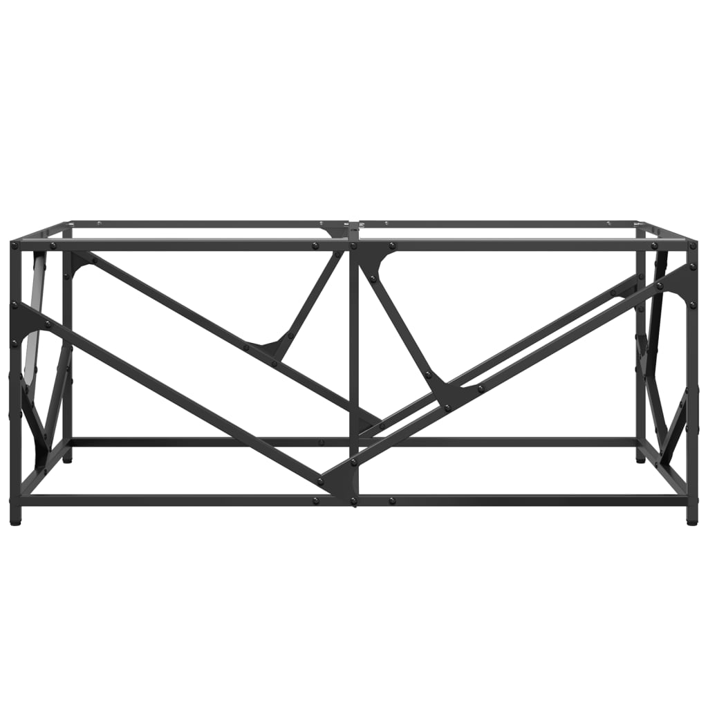 Coffee Table with Transparent Glass Top 98,5x50x41 cm Steel