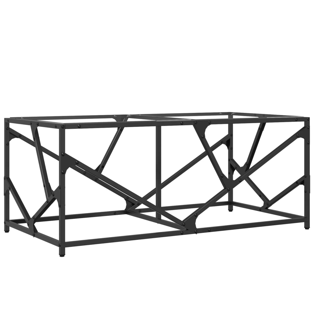 Coffee Table with Transparent Glass Top 98,5x50x41 cm Steel