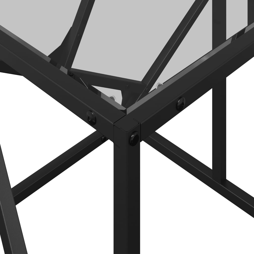 Coffee Table with Transparent Glass Top 98,5x50x41 cm Steel