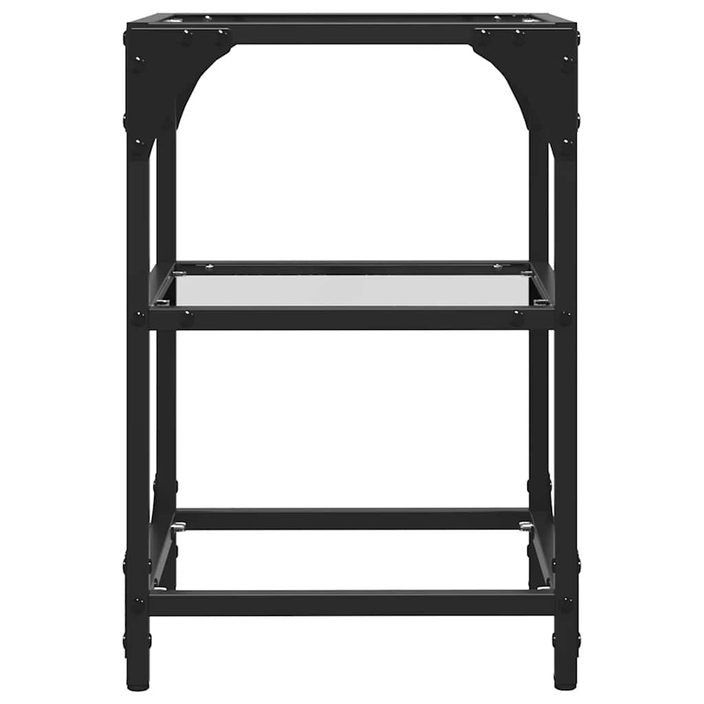 Coffee Tables with Transparent Glass Top 2 pcs 30x30x45cm Steel