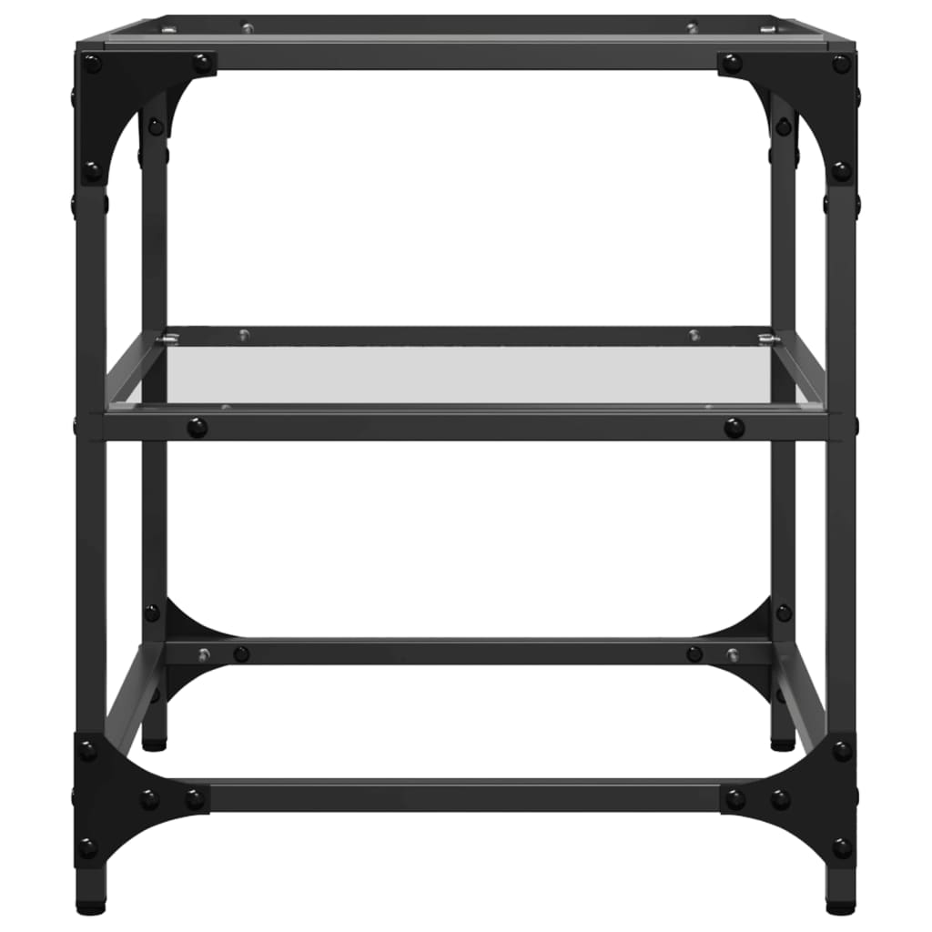 Coffee Table with Transparent Glass Top 40x40x45 cm Steel