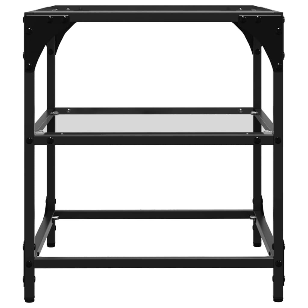 Coffee Table with Transparent Glass Top 40x40x45 cm Steel