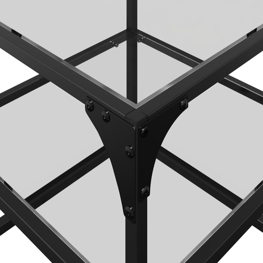 Coffee Table with Transparent Glass Top 40x40x45 cm Steel