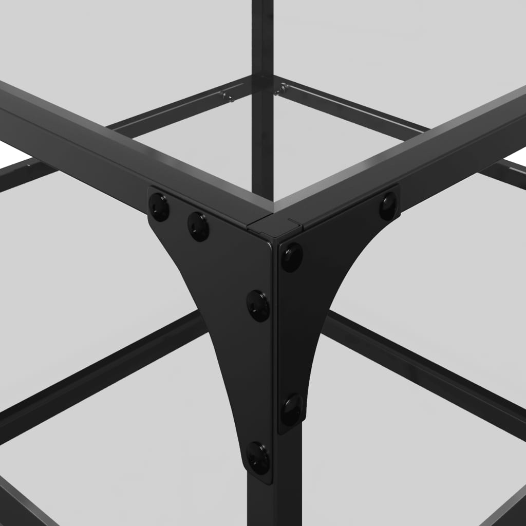Coffee Tables with Transparent Glass Top 2 pcs 50x50x45cm Steel