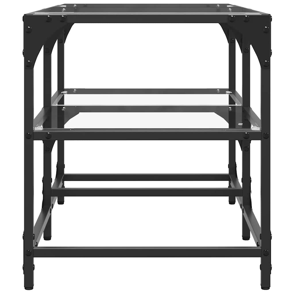 Coffee Table with Transparent Glass Top 78,5x40x45 cm Steel