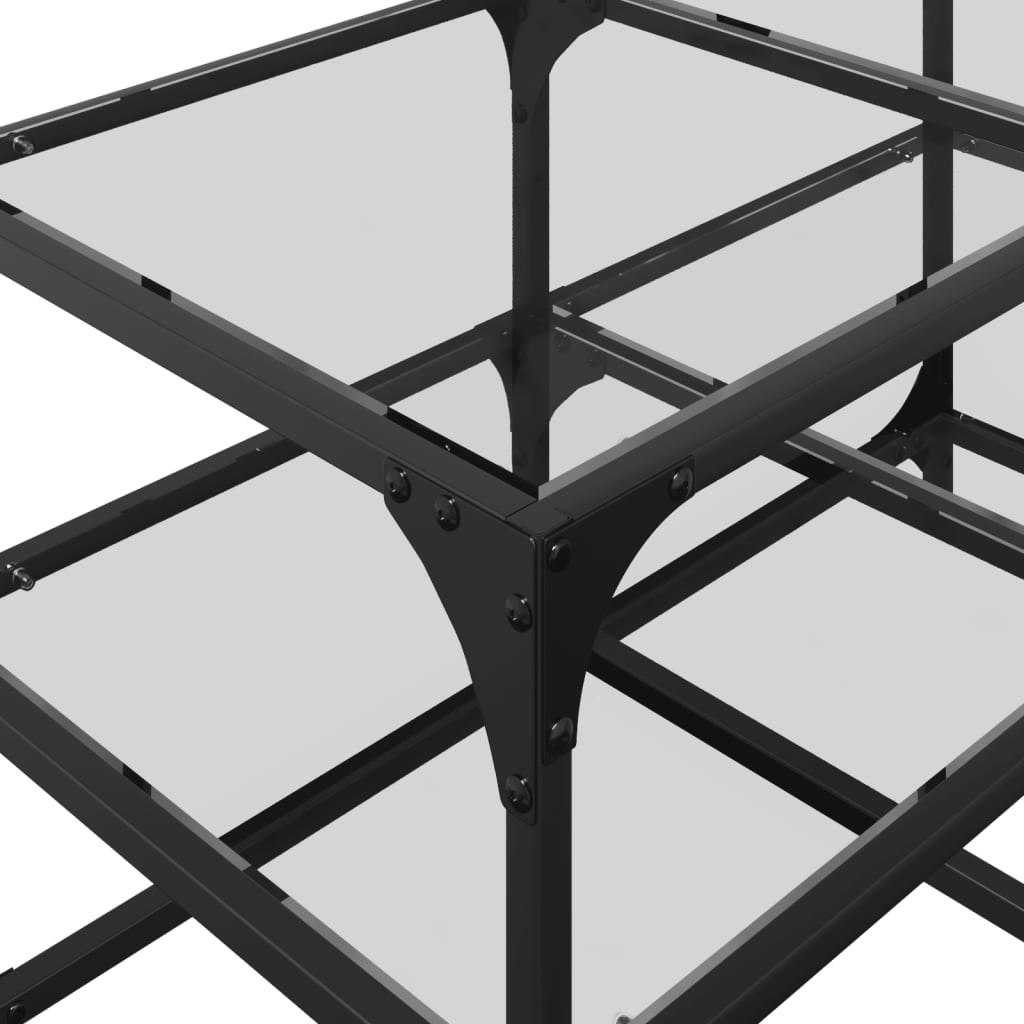 Coffee Table with Transparent Glass Top 78,5x40x45 cm Steel