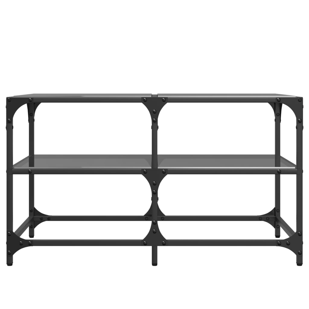 Coffee Table with Black Glass Top 78,5x40x45 cm Steel