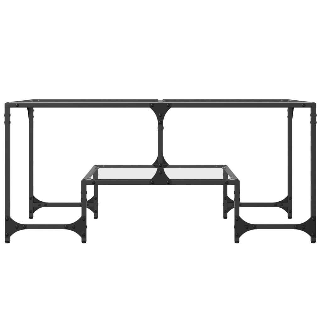 Coffee Table with Transparent Glass Top 98,5x50x45 cm Steel
