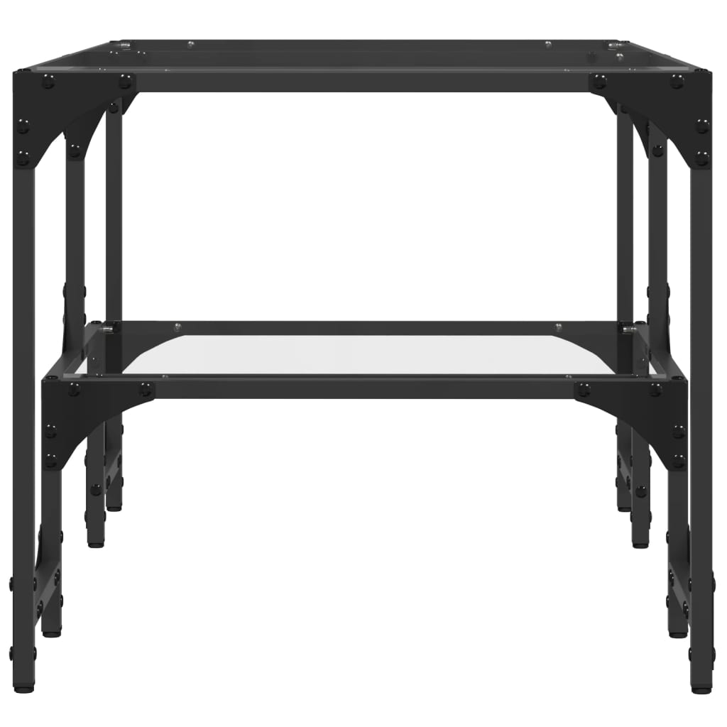 Coffee Table with Transparent Glass Top 98,5x50x45 cm Steel
