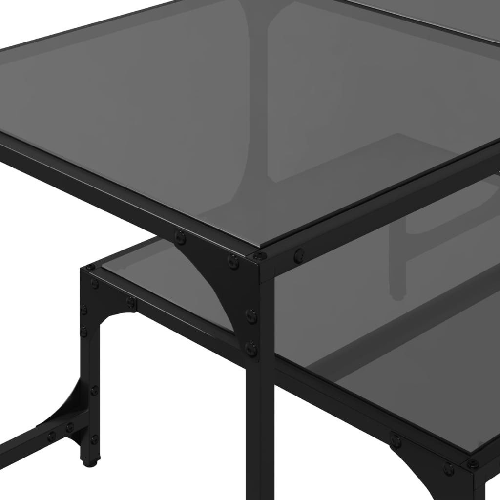 Coffee Table with Black Glass Top 98,5x50x45 cm Steel