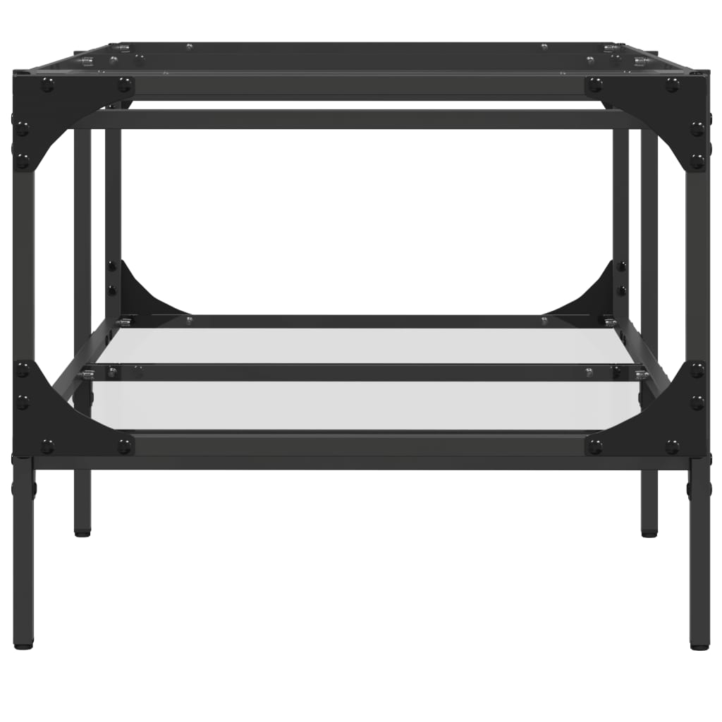 Coffee Table with Transparent Glass Top 98,5x50x45 cm Steel