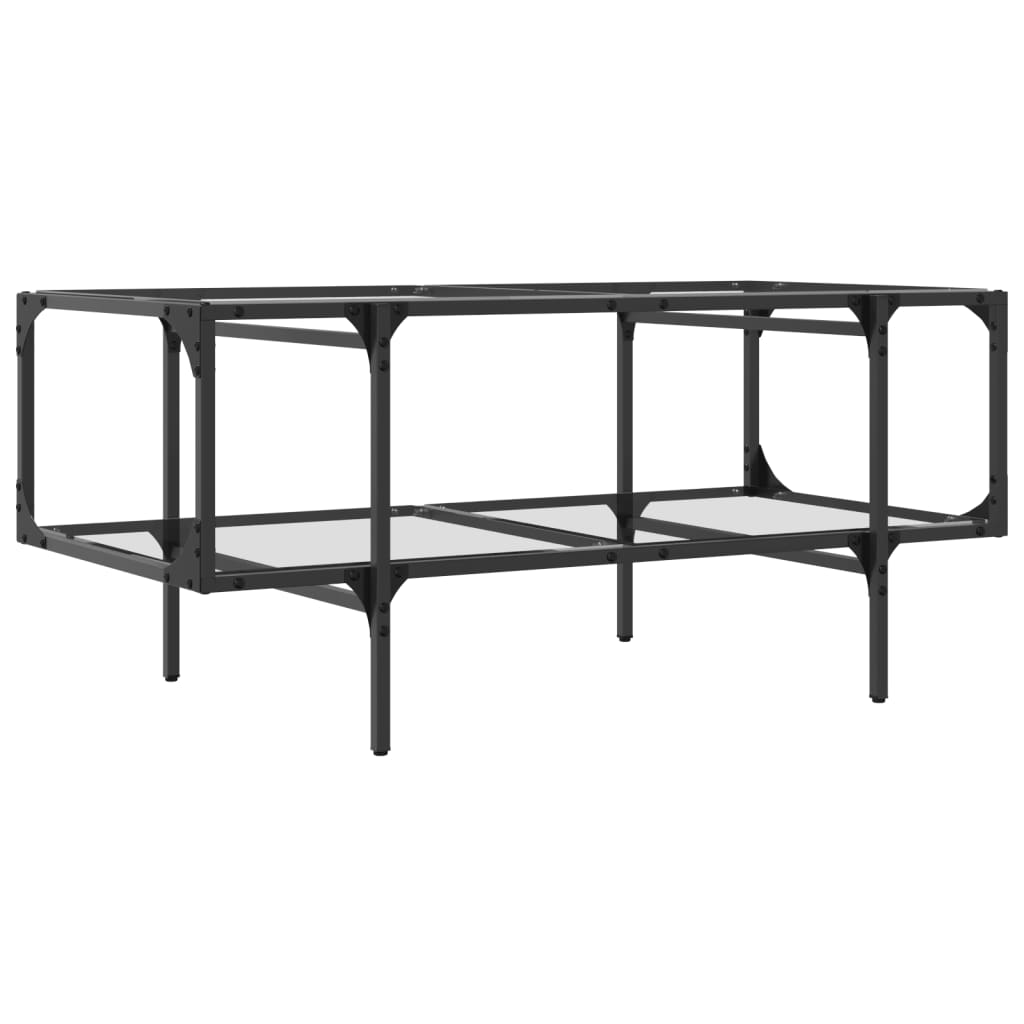 Coffee Table with Transparent Glass Top 98,5x50x45 cm Steel