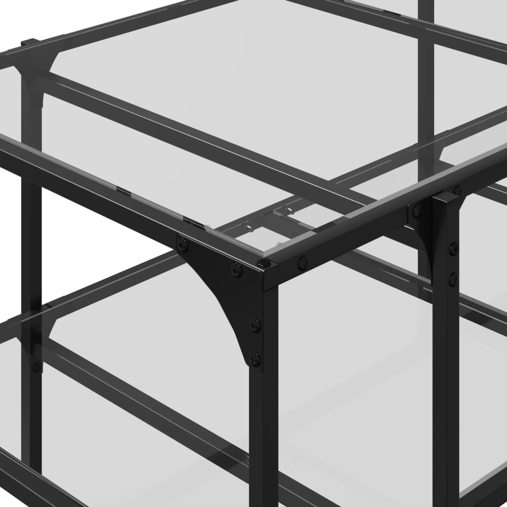 Coffee Table with Transparent Glass Top 98,5x50x45 cm Steel