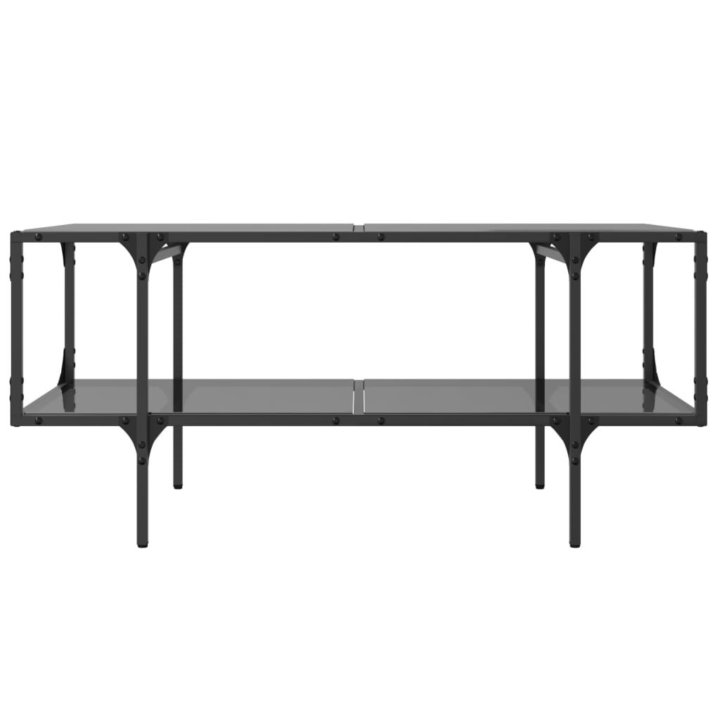 Coffee Table with Black Glass Top 98,5x50x45 cm Steel