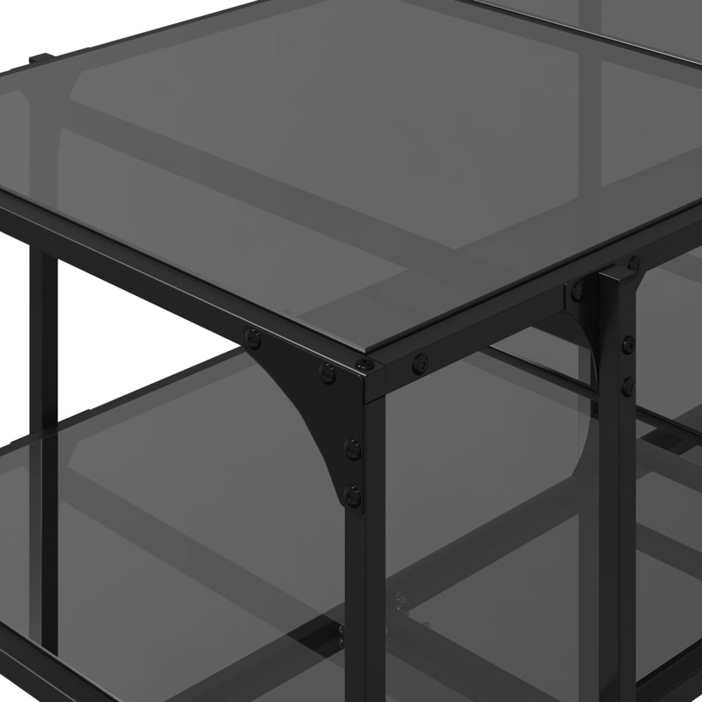 Coffee Table with Black Glass Top 98,5x50x45 cm Steel