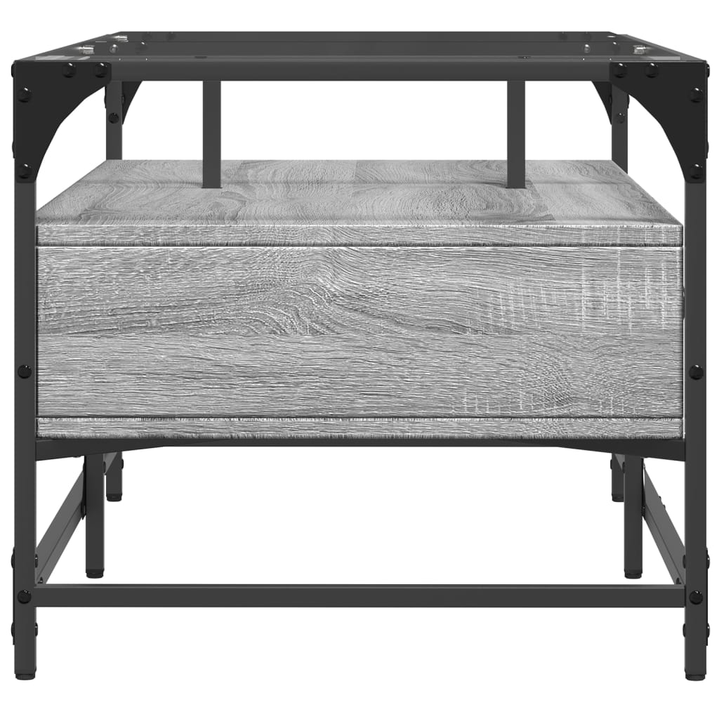 Coffee Table with Glass Top Grey Sonoma 98,5x50x45 cm Steel