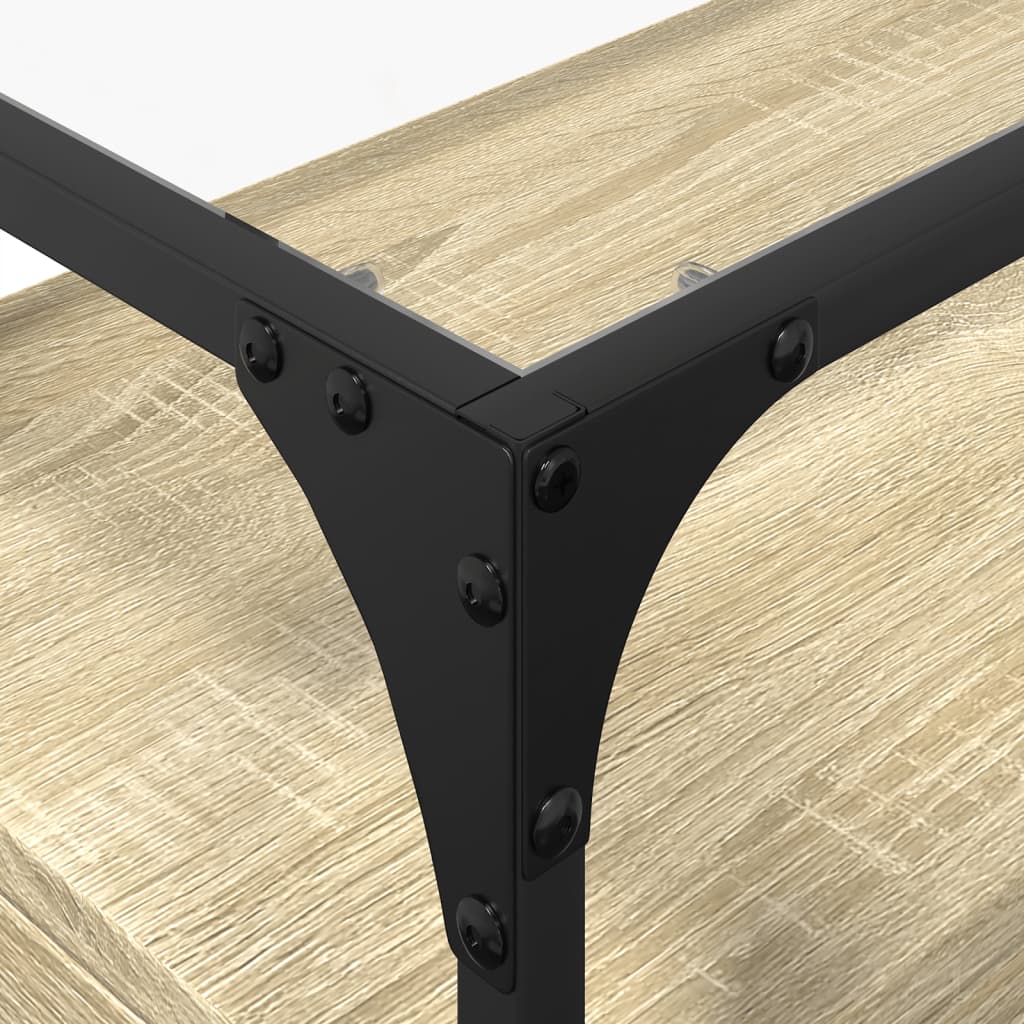 TV Cabinet with Glass Top Sonoma Oak 60x35x51cm Engineered Wood