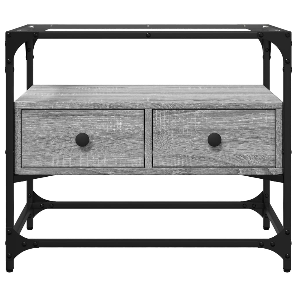 TV Cabinet with Glass Top Grey Sonoma 60x35x51 cm