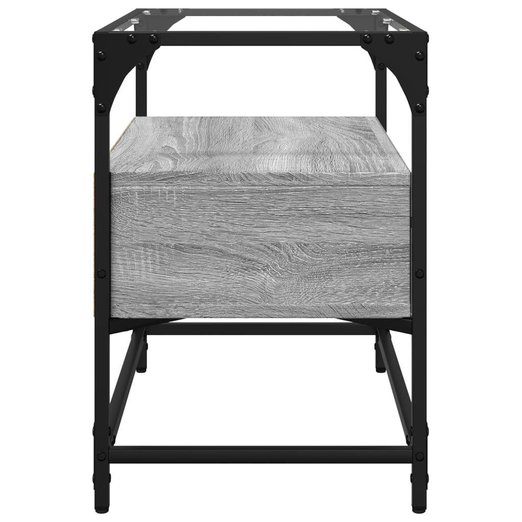 TV Cabinet with Glass Top Grey Sonoma 60x35x51 cm