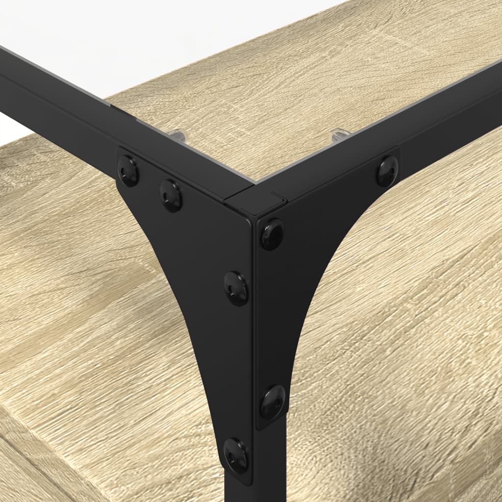 TV Cabinet with Glass Top Sonoma Oak 80x35x51cm Engineered Wood