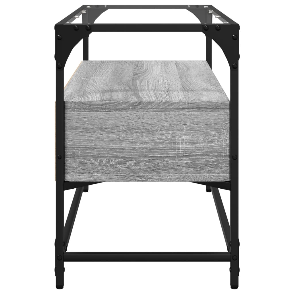 TV Cabinet with Glass Top Grey Sonoma 80x35x51 cm
