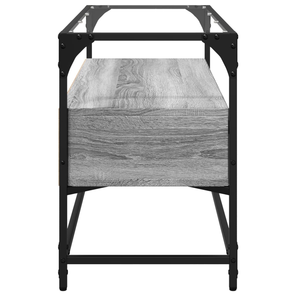 TV Cabinet with Glass Top Grey Sonoma 98x35x51 cm