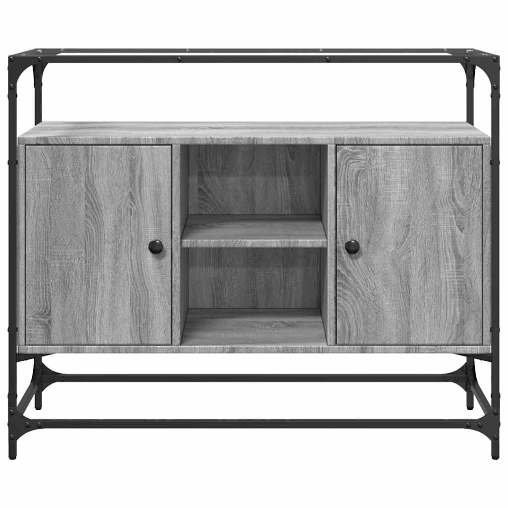 Sideboard with Glass Top Grey Sonoma 98x35x81 cm Engineered Wood