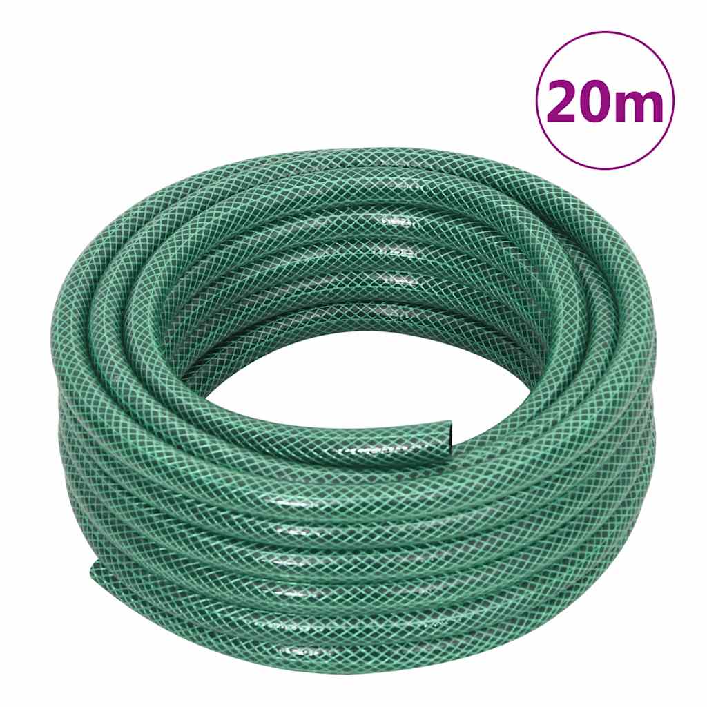 Free Standing Green Hose Reel with Hose Fitting Set 0.5" 20 m