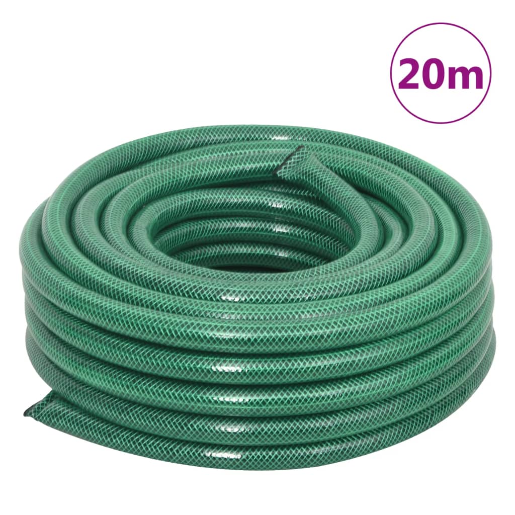 vidaXL Free Standing Green Hose Reel with Hose Fitting Set 0.75" 20 m PVC