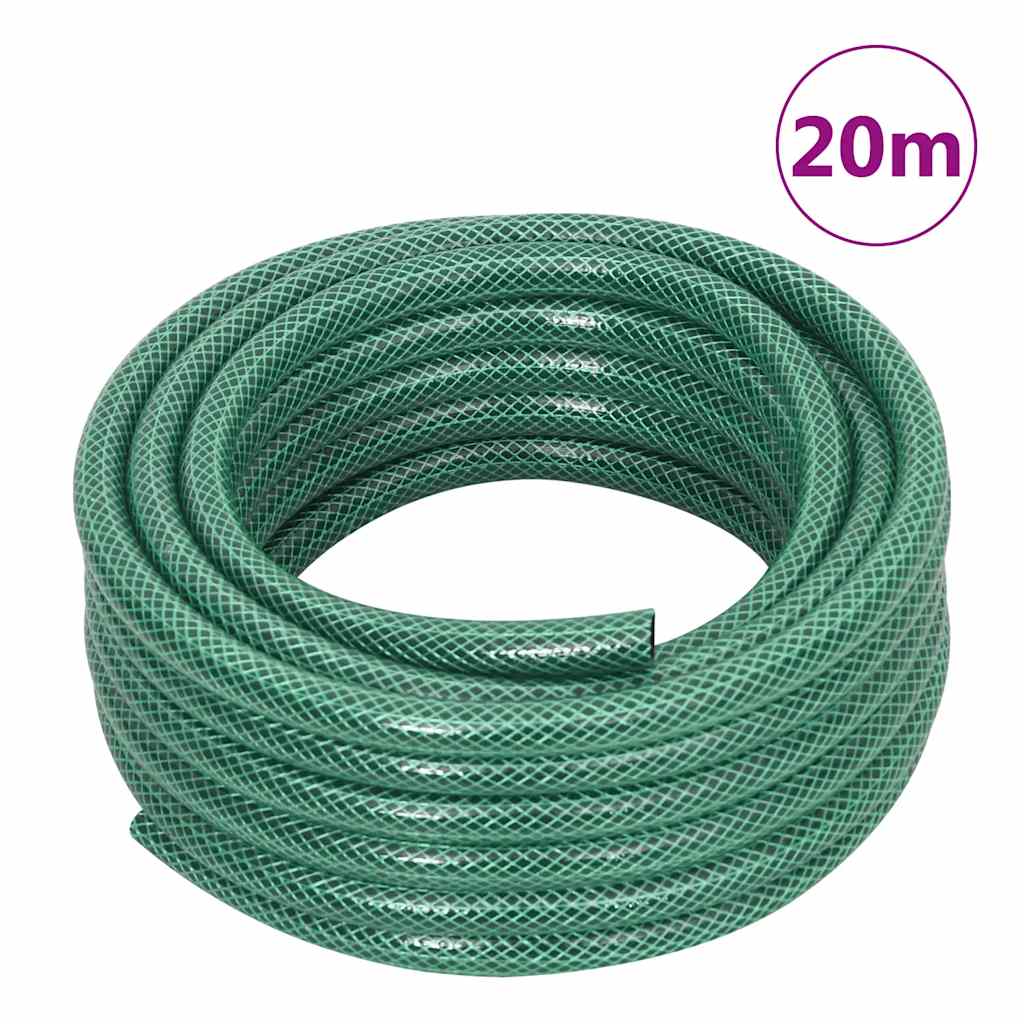 Free Standing Green Hose Reel with Hose Fitting Set 0.5" 20 m