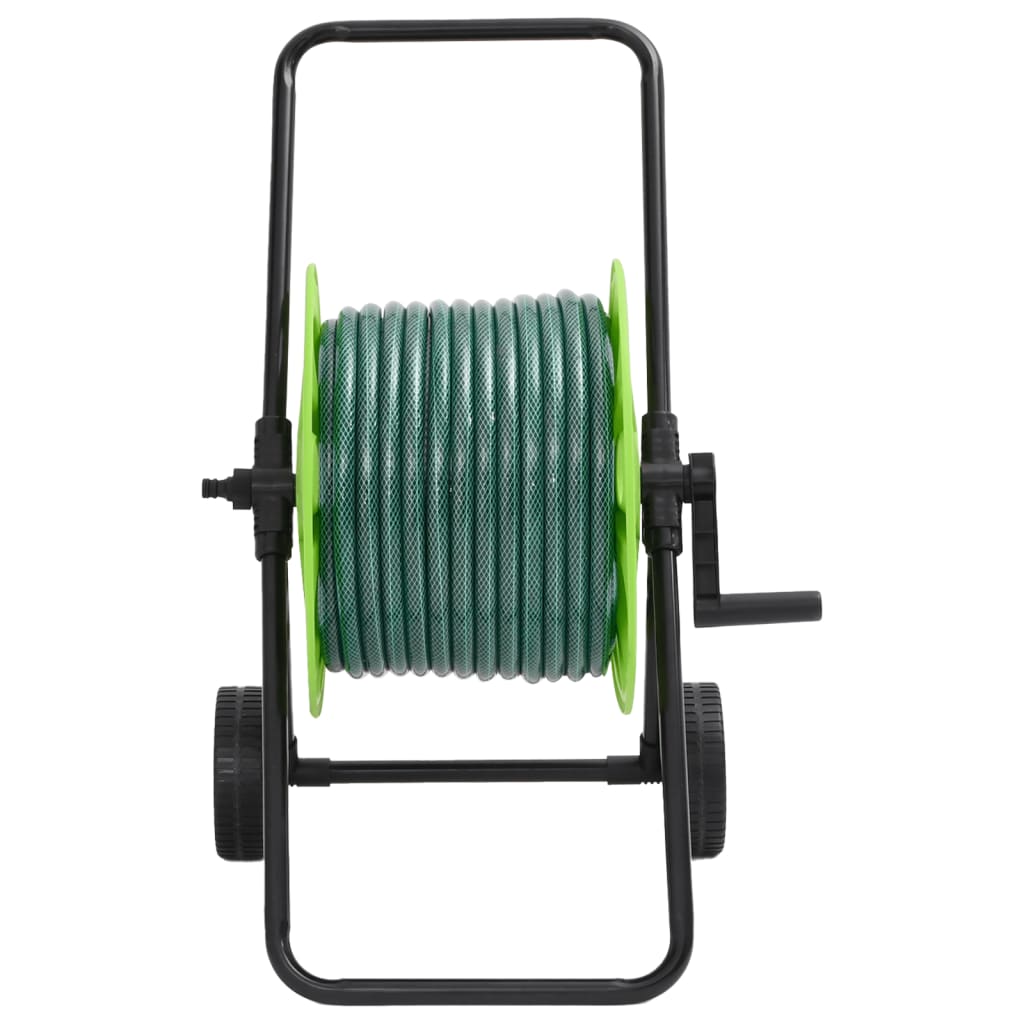 vidaXL Green Hose Reel Cart with Hose Fitting Set 0.75" 20 m PVC