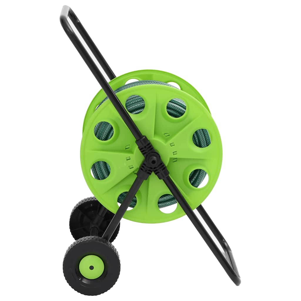 Green Hose Reel Cart with Hose Fitting Set 0,75" 20 m PVC