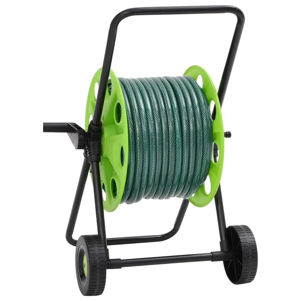 vidaXL Green Hose Reel Cart with Hose Fitting Set 0.75" 20 m PVC