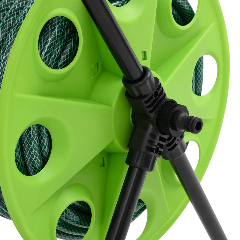 vidaXL Green Hose Reel Cart with Hose Fitting Set 0.75" 20 m PVC